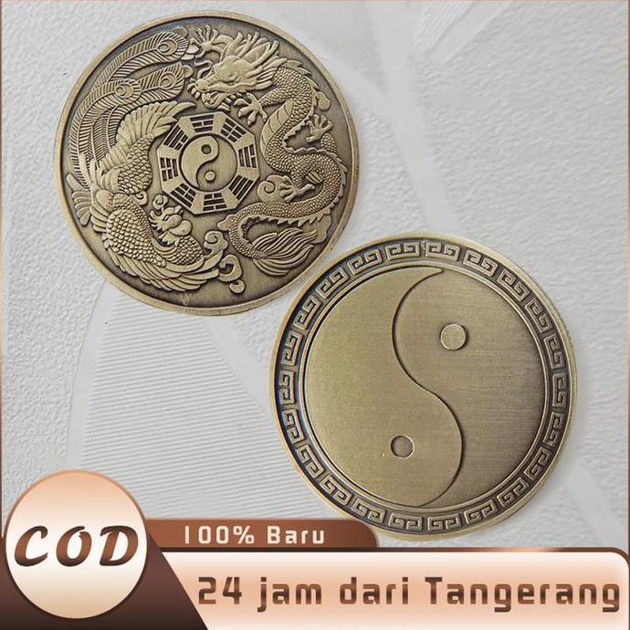 Giftyou- Koin Kuno 4Cm Koin Kuno Naga Phoenix Fengshui Koin