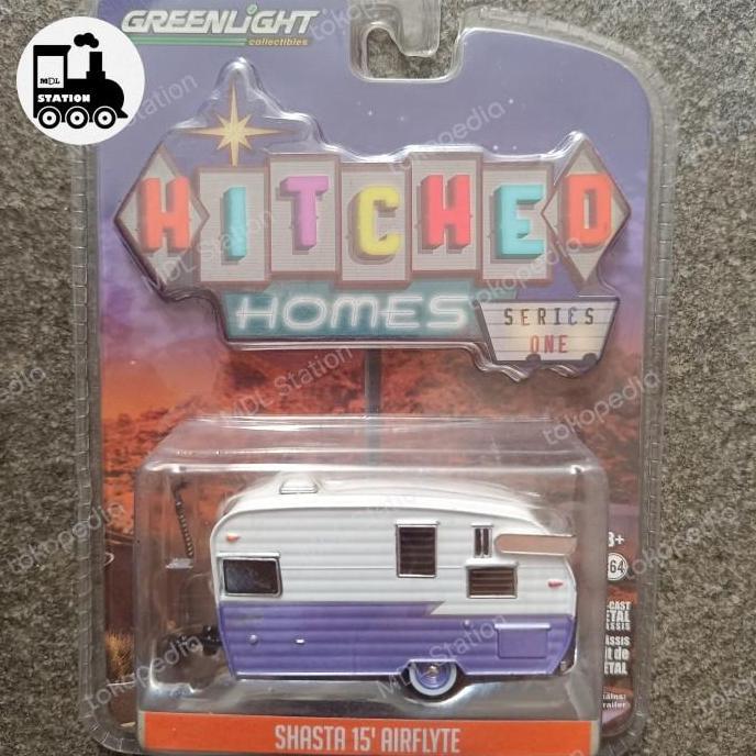 GREENLIGHT HITCHED HOMES DIECAST - SHASTA 15' AIRFLYTE MDLS27