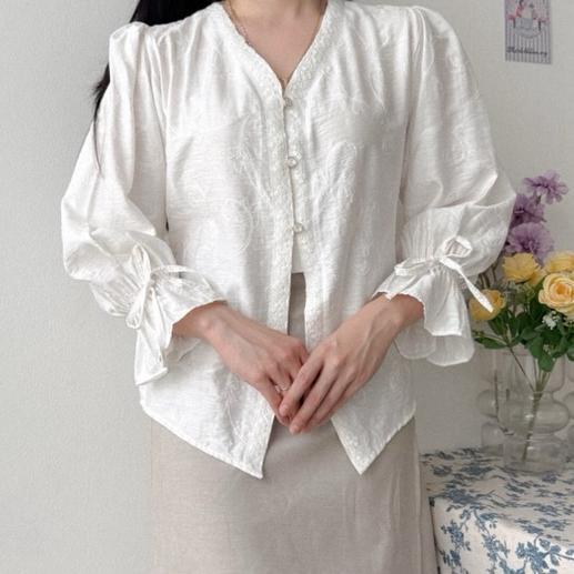 Kanon - Ezra Kebaya Blouse - Blouse Kebaya Modern Motif Bordir Bunga