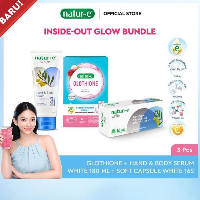 Best Seller Natur-E Inside-Out Glow Bundle (Natur-E Glothione Glutathione Next-Gen Brightening Berry