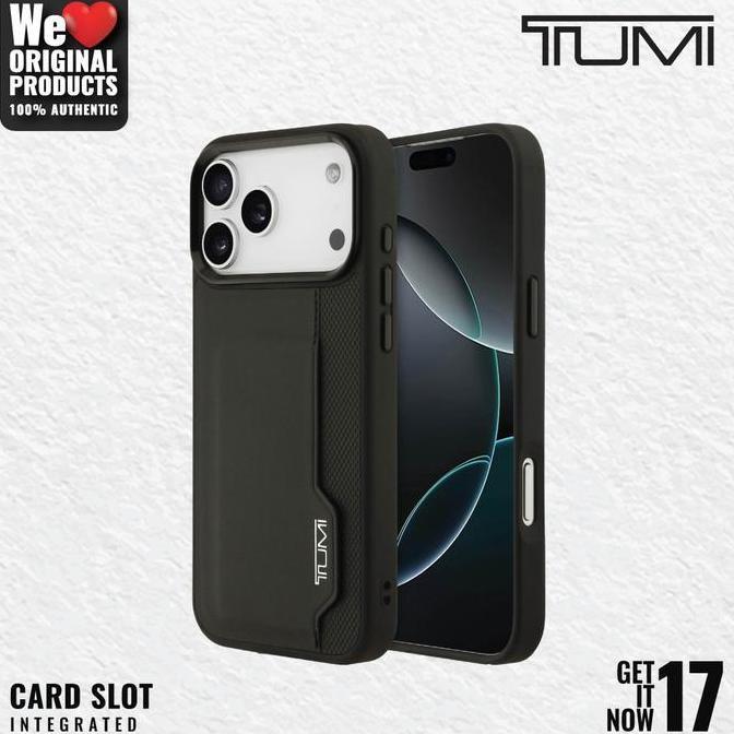 Original Case iPhone 17 Pro / 17 Pro Max TUMI Wallet Leather Vertical Cardslot Back Cover Casing Pro