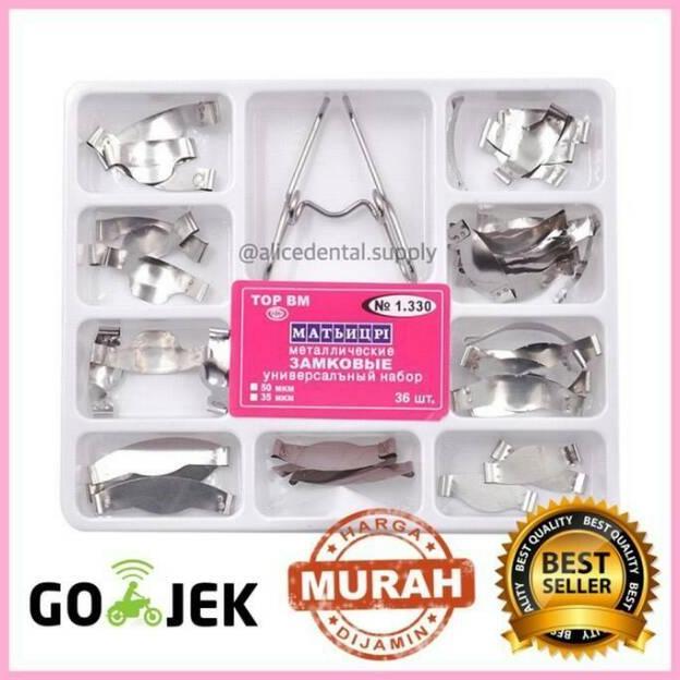 Alice dental saddle matrix band sectional contoured matrix no 1330 matriks gigi posterior metal loga