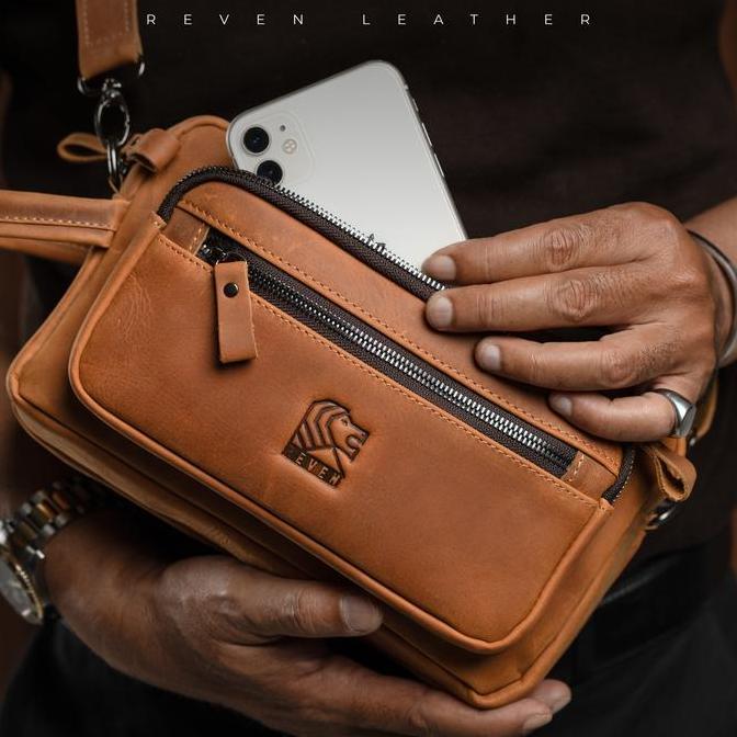 Sac- Pouch Bag Pria Kulit Clutch Handbag Genuine Leather Reven Nakula