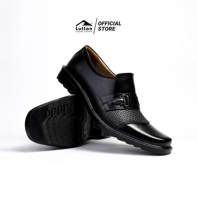 Shoe- Sepatu Pantofel Pria Kulit Lutton Antasena Hitam Elegan Formal Kantor & Pesta Size 39-46 Shoes