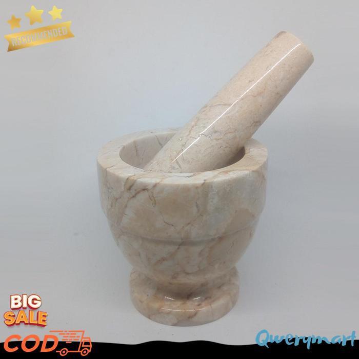 Lumpang Alu Batu Lesung Mini Marmer Asli Tumbukan Tumbuk Obat Puyer Ulekan Ulek Mortar & Pestle