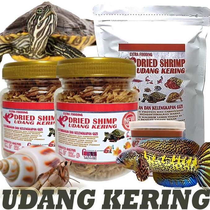 UDANG KERING DRIED SHRIMP MAKANAN KELOMANG IKAN PREDATOR CHANA KURA-KURA TURTLE RES BRAZIL AMBOINENS