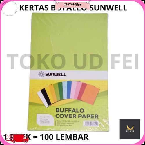 (1 Pack = 100 Lembar) Kertas Bufallo/ Kertas Buffallo Warna/ Kertas Warna/ Kertas Bufallo F4 Laris M