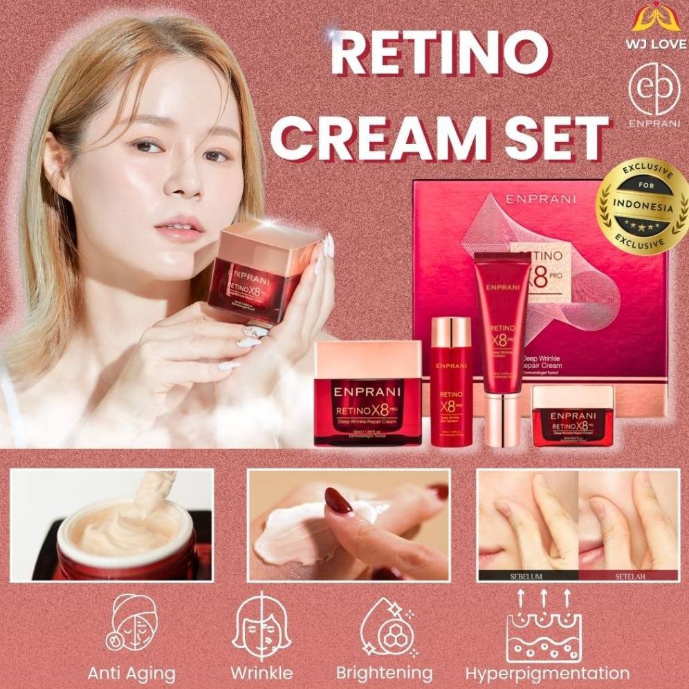 (Good) ENPRANI Retino X8 Pro Deep Wrinkle Repair Cream | Pelembab Anti Aging