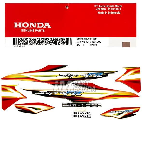 871X0-KTL-690ZA STIKER SUPRA FIT NEW TROMOL 2006 BLACK RED HITAM MERAH