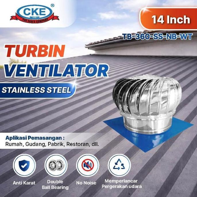 READY Turbin Ventilator 14 Inch Turbine Roof Ventilasi Atap Rumah Pabrik 14"