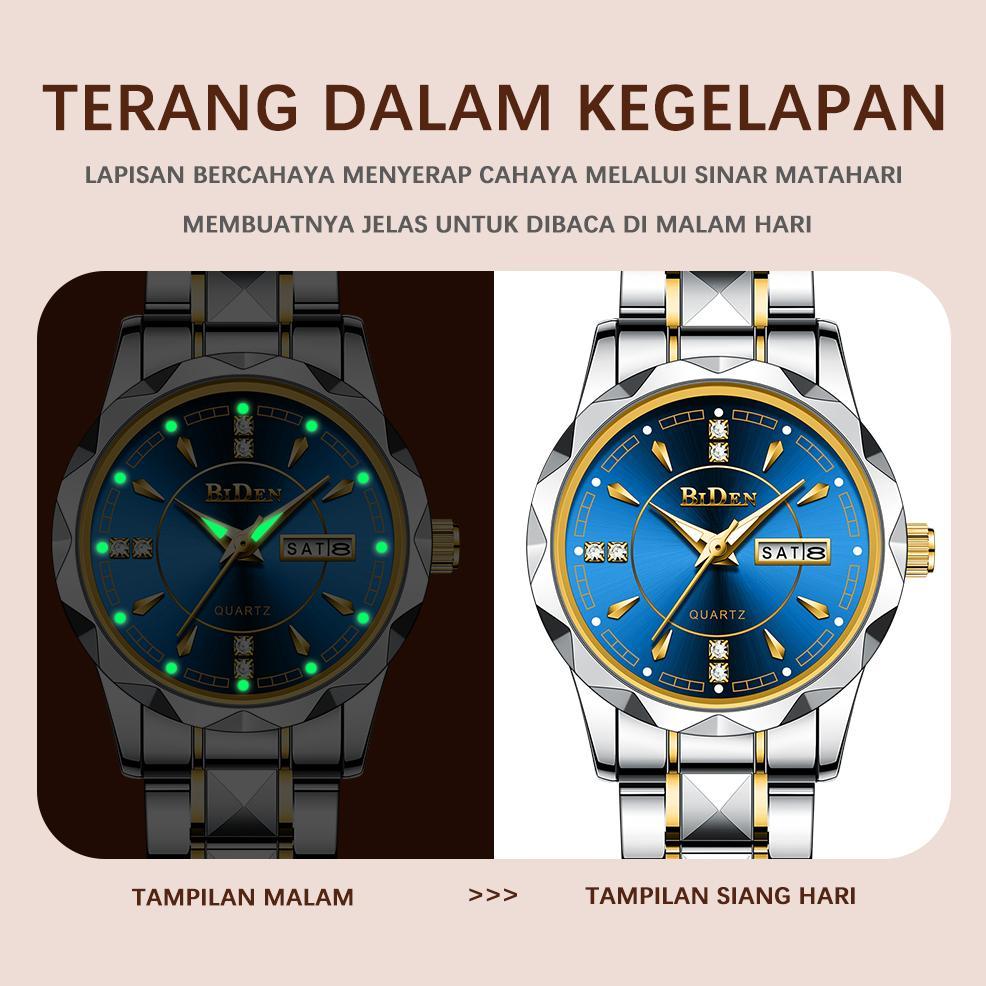 HEMAT BIDEN Jam Tangan Wanita Anti Air Original S001 Stainless steel Kalender Kuarsa Jam Tangan Cewe