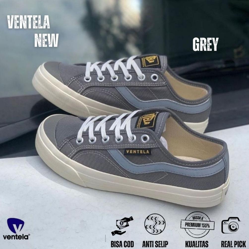 RECOMMENDED Sepatu Vantela New Public Grey Original 100% pria Kanvas Official Store