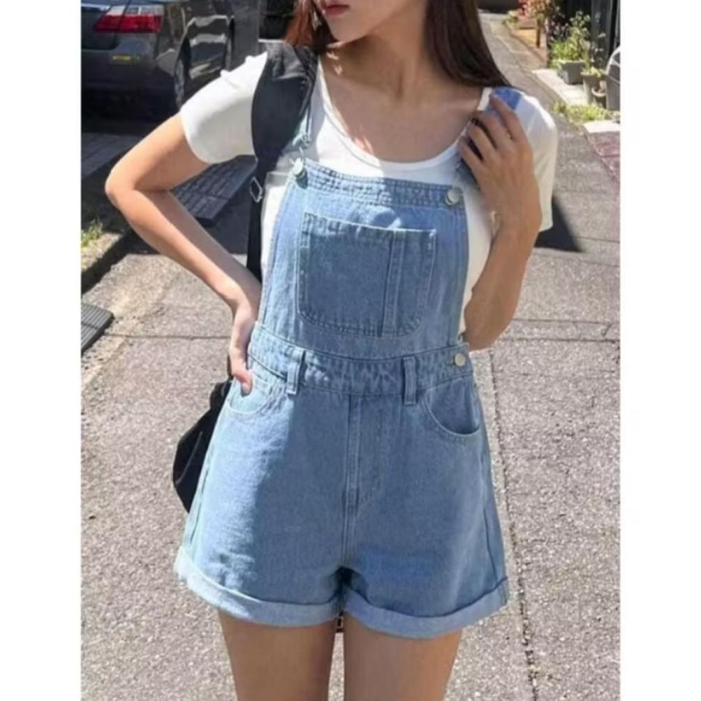 PREMIUM Overall jumpsuit jeans pendek baju kodok wanita remaja dan dewasa model trend fashion masa k