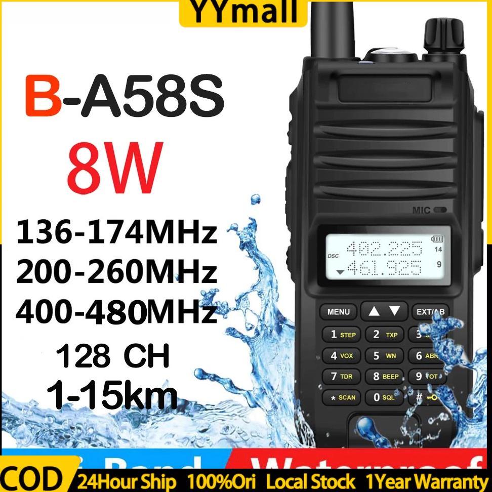100%Ori HT A58S 2800mAh 5Watt A58S Walkie Talkie Dual Band UHF/VHF Handy Talky Jarak Jauh 15KM Water