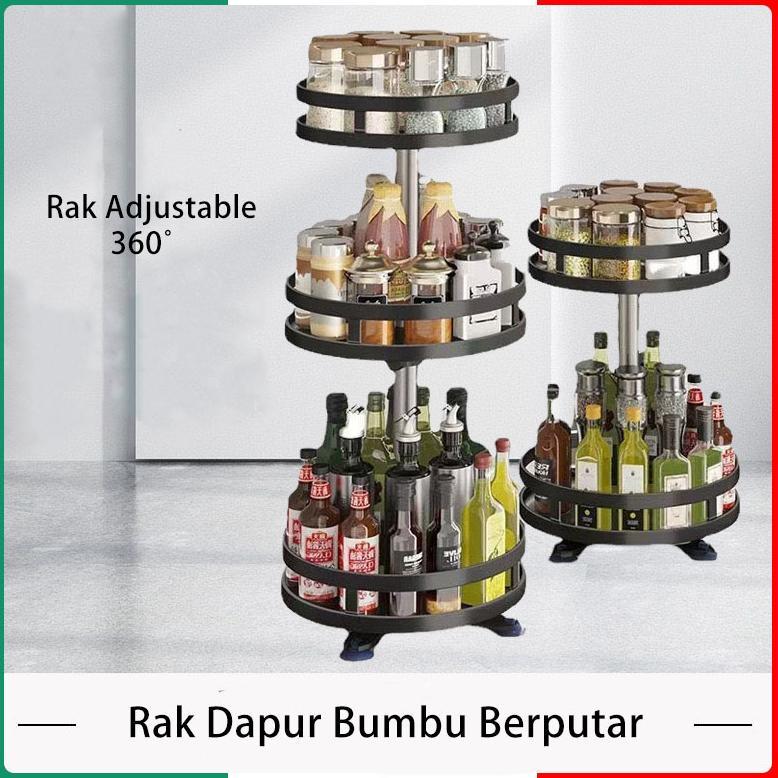 Zen - Rak Bumbu Berputar 360 Derajat Rak Bumbu Dapur Rak Dapur Serbaguna Stainless Rotate Kitchen Se