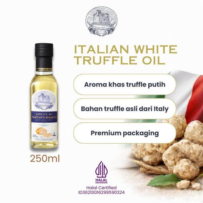 Italian White Truffle Oil 250ml Minyak Truffle Halal Asli, Kualitas Pilihan Chef Indonesia
