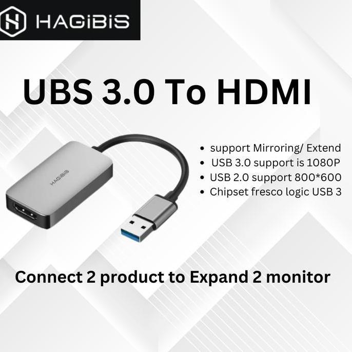 Akata- Hagibis Usb 3.0 To Dual Hdmi-Compatible Adapter Triple Display Video