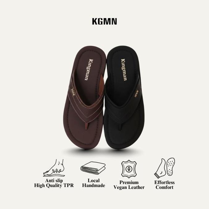 Lord- Kingman Sandal Pria Casual Tipe Parma Sandal Jepit Kulit Kualitas Import