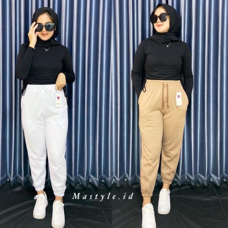 KUALITAS SUPER MERAH PUTIH - CELANA WANITA  / JOGGER SWEATPANTS / CELANA JOGGER PRIA DAN WANITA / JO