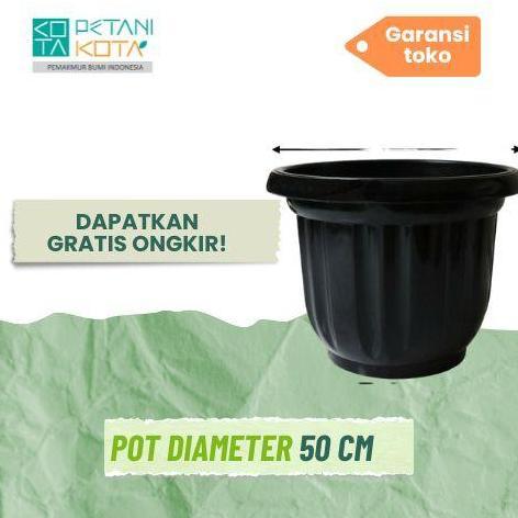 Pot 50 Cm PUTIH GRANSI TOKO Hias Bibit Buah Tinggi Besar Taman Tamanan Alqshop