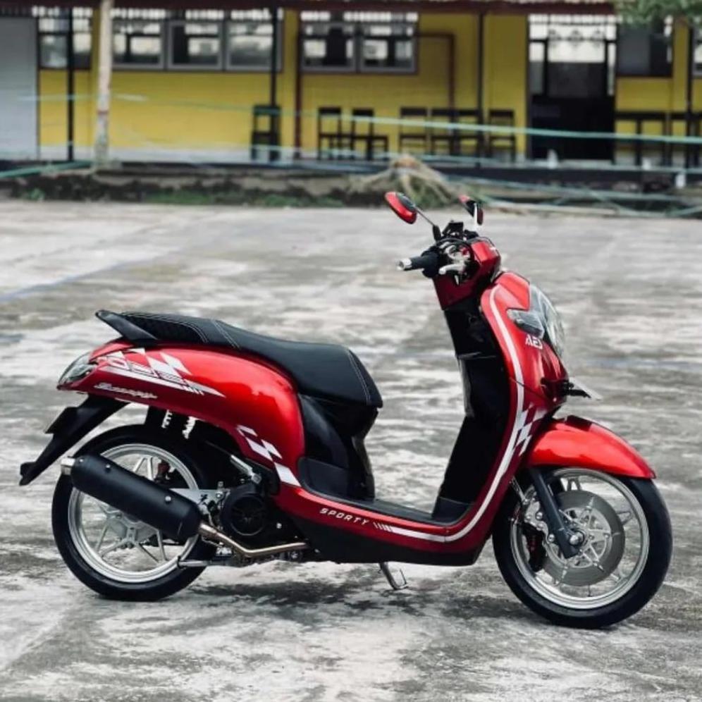 New Striping Stiker Scoopy Costum Copy Original Ii Striping Stiker Transparan Variasi Scoopy Donat O