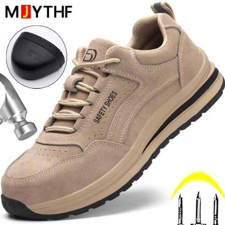 Flash Sale Sepatu Safety Casual Pria Dan Wanita Ujung Besi Bahan Kulit Sapi Asli