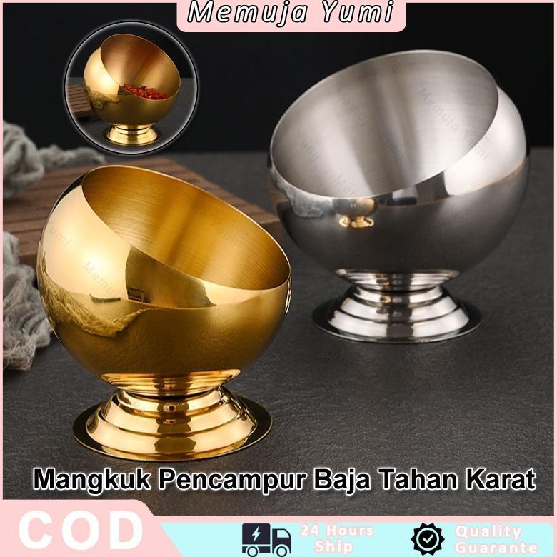 New Mangkuk Prasmanan Korea Stainless Steel Tebal / Mangkuk Sup Emas Dan Perak Korea / Mangkuk Bumbu
