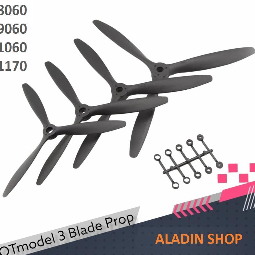 PROPELER PROPELLER 3BLADE 3 BLADE 3BLADE 8060 9060 1060 1170 CCW RC AIRPLANE PESAWAT AS27