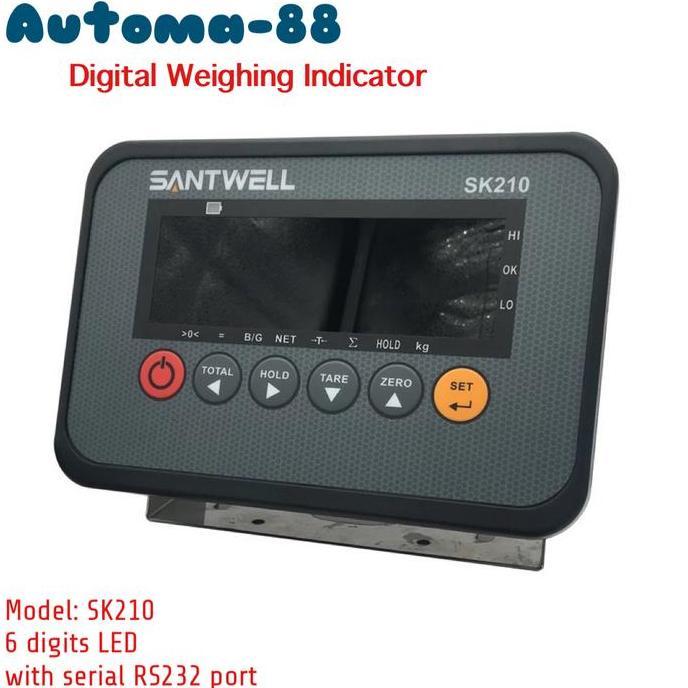 SANTWELL SK210 WEIGHING INDICATOR AC 220V INCLUDE BATEREI CHARGE AT88
