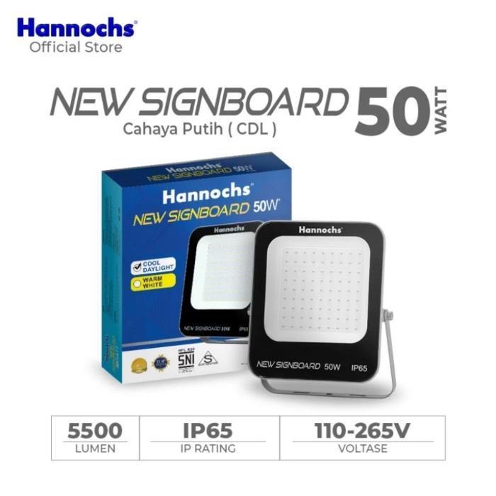 Hannochs Lampu Sorot LED Flood Light Signboard 50 Watt - Cahaya Putih