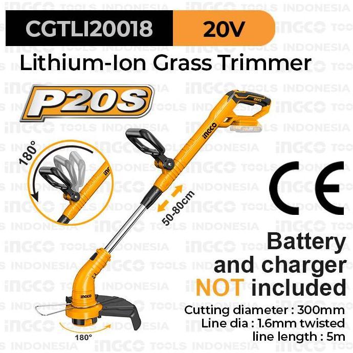 INGCO CGTLI20018 MESIN POTONG RUMPUT SENAR BATERAI CORDLESS GRASS TRIM