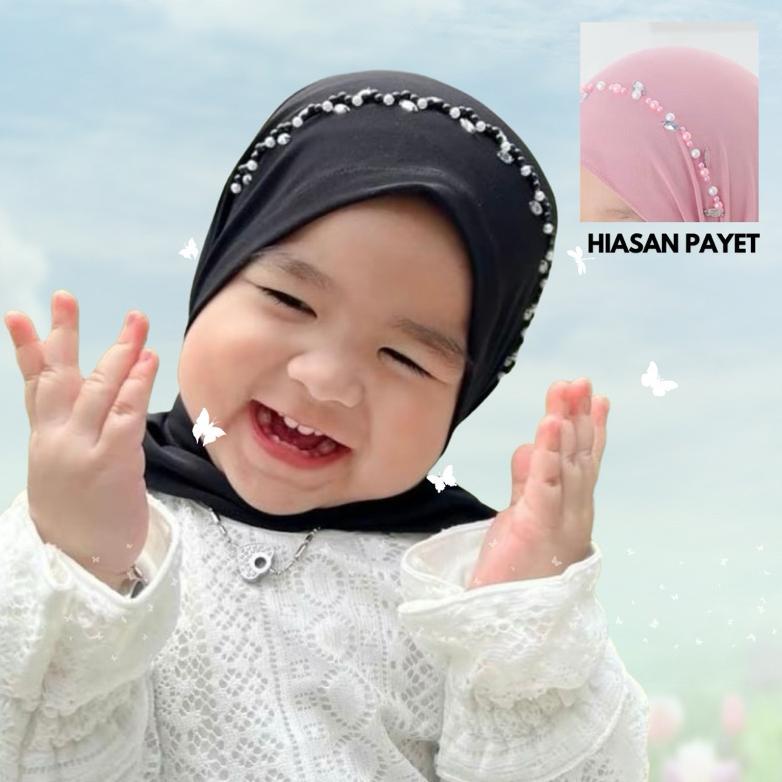 Premium Kerudung Pashmina Anak Instant Payet Jilbab Anak Payet Balita Hijan Anak Payet