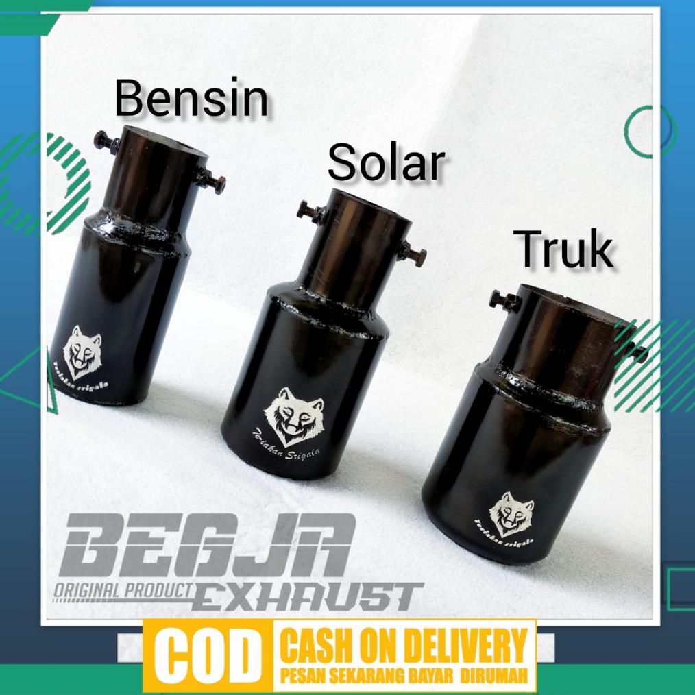 Hemat Knalpot Srigala Sistem Baut Black Bensin/Solar/Truk
