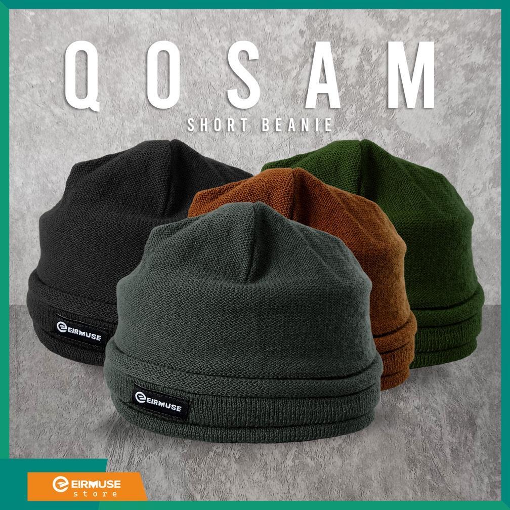 Murah Eirmuse - Topi Kupluk Short Beanie Qosam Bisa Dipakai Peci Sholat Berbahan Rajut Nyaman Elasti