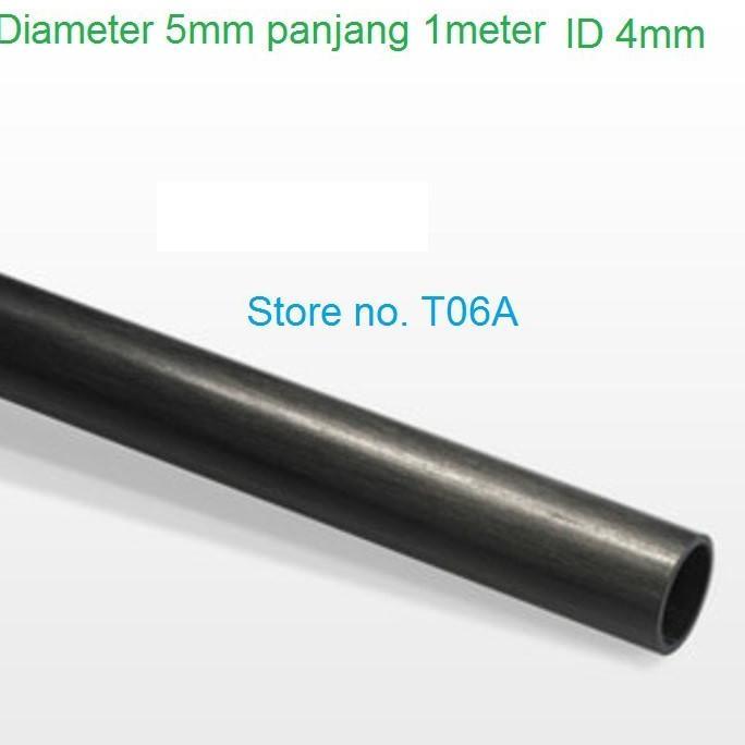 1METER PIPA KARBON TUBE PULTRUDE OD 5MM ID3MM 5X3 5X3MM CARBON FIBER AEROMODELING PESAWAT OHLG GABUS