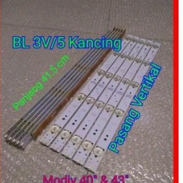 terbaru backlight tv 3 volt 5 kancing backlight universal 3v 5k backlight 40" dan 43"