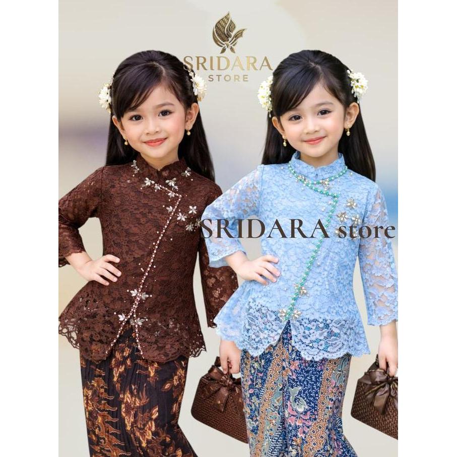 Kebaya janggan anak / kebaya brokat Payet anak / kebaya brokat modern / setelan kebaya anak