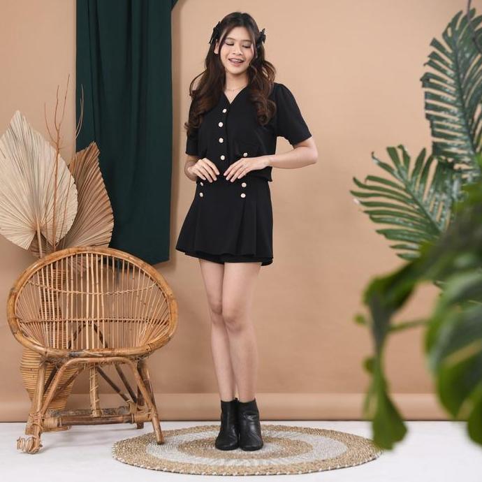 OOTD Yoenik Apparel Bora One Set Tops Pants Korean Style Kekinian Setelan Knit Korea OOTD