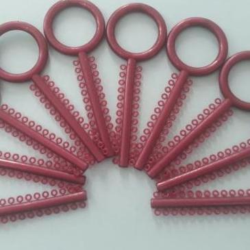 POWER O MODEL AO WARNA PURPLE RED PEARL ISI 10 STICK DENTAL O RING ART ORTHO CREATIVE