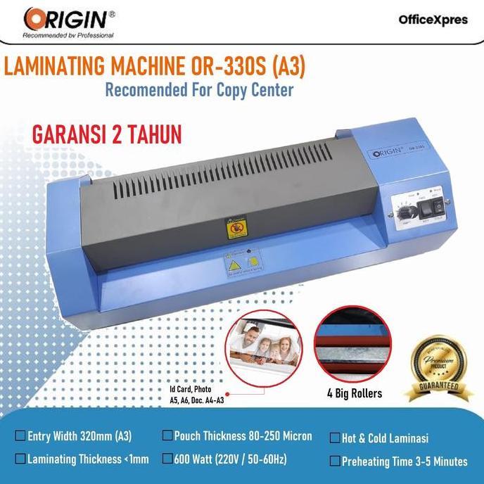 Mesin Laminating OR 330 S / Laminating A3 / Laminator Kertas A3 Origin