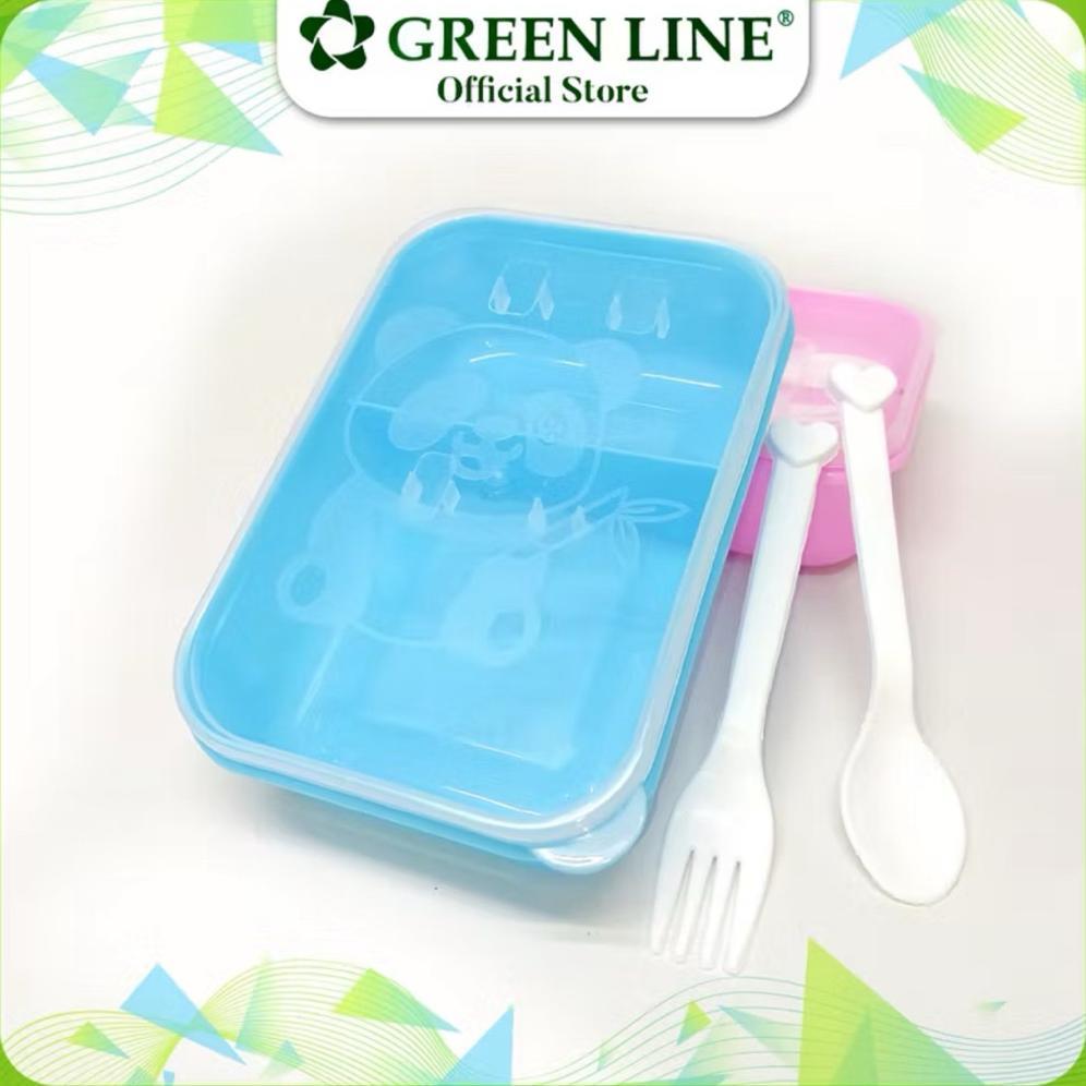 TERBARU OMPRENGAN PANDA SMALL + SENDOK GARPU / LUNCH BOX KECIL / KOTAK MAKAN PLASTIK