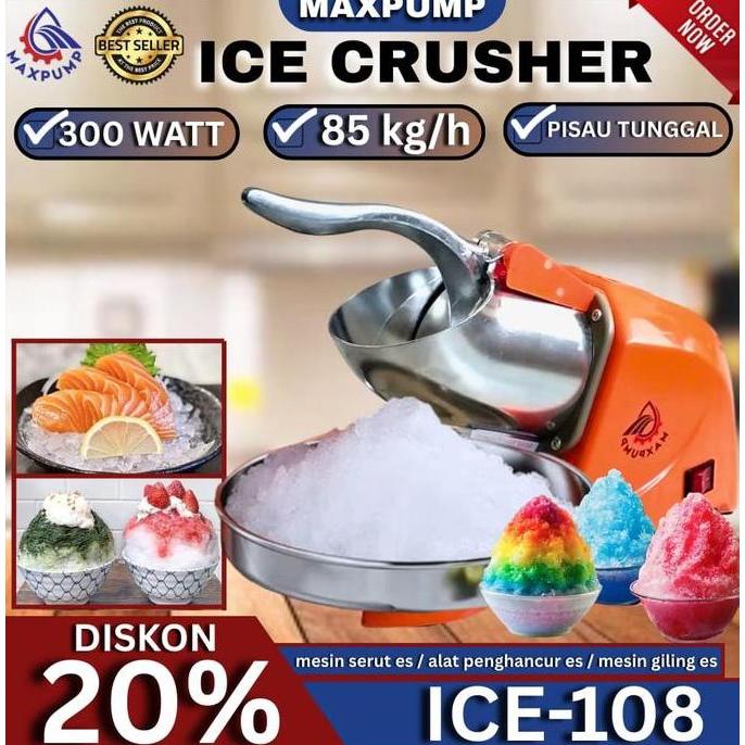 BEBAS ONGKIR - MAXPUMP Mesin Es Serut / Ice Crusher / Mesin Serut Es Batu Listrik / Mesin Penghancur