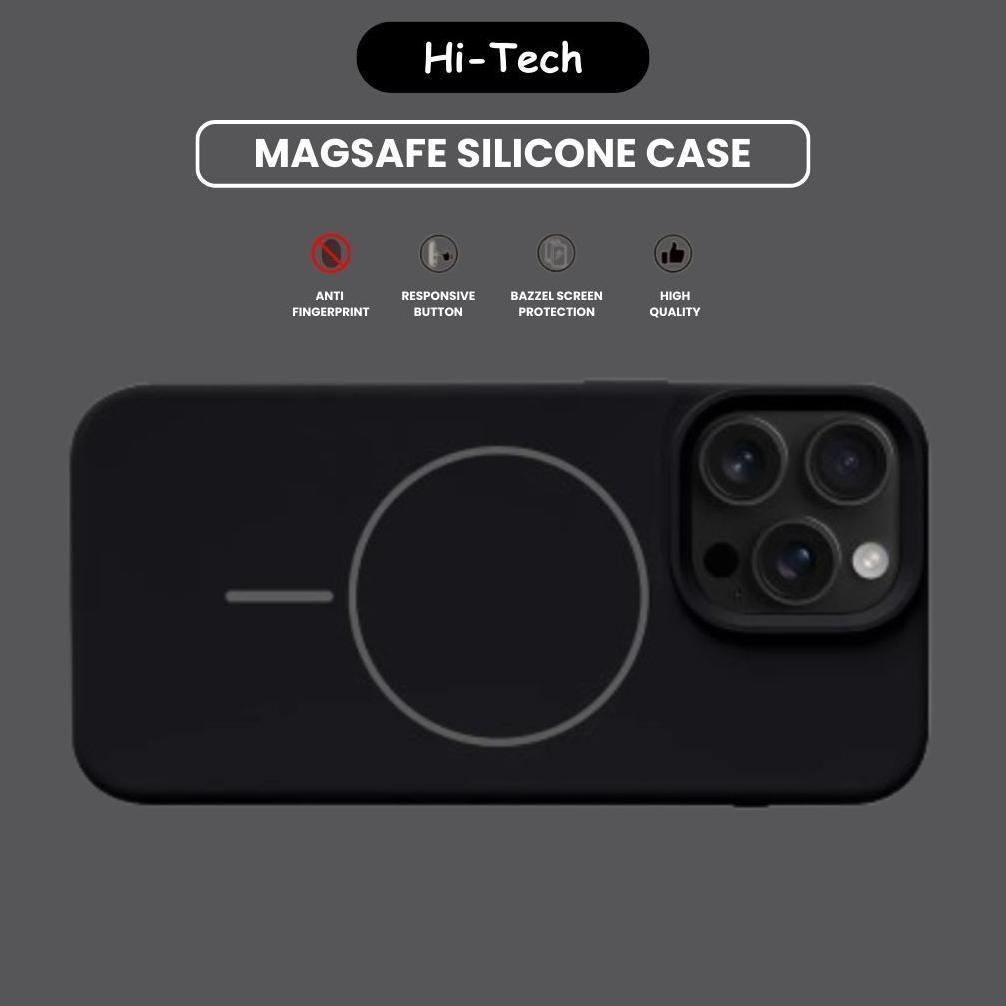 original hi-tech premium silicone magsafe liquid soft cover solid color iphone 13 14 pro max