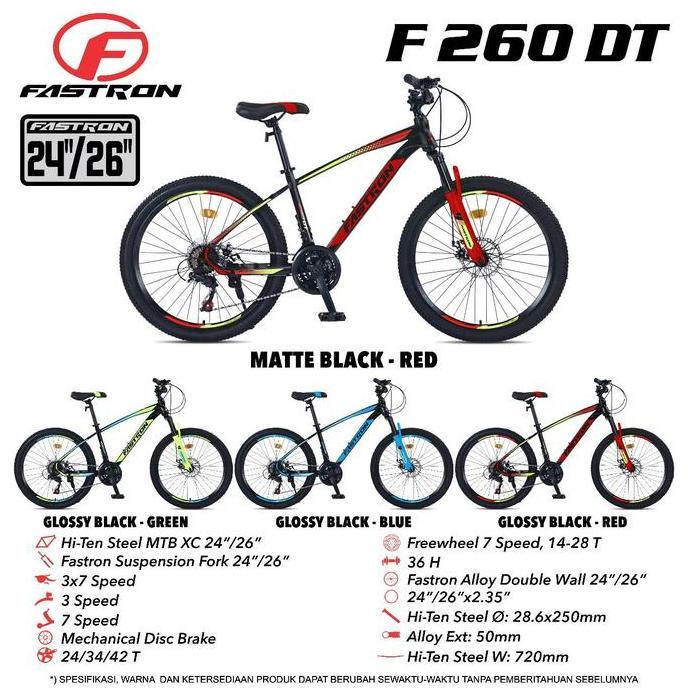 Terlaris Sepeda Gunung Mtb 24 Inch Fastron F 260 New 21 Speed