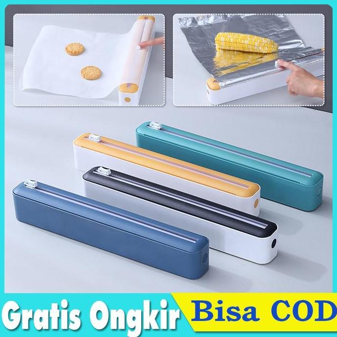 Whatnew- Alat Pemotong Plastik Wrapping Makanan Cling Wrap Dispenser Cutter