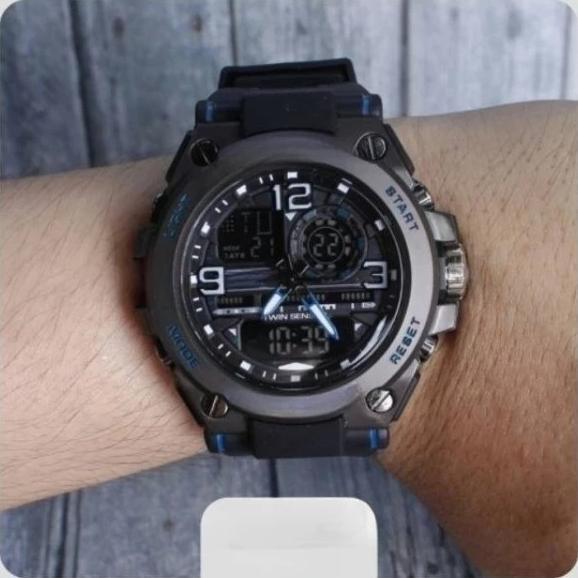 Diskon [Bisa Cod] Jam Tangan Pria Anti Air Rubber Casi0 G-Sh0Ck G-8600 Gst-8600 Dual-Time Metal Wate