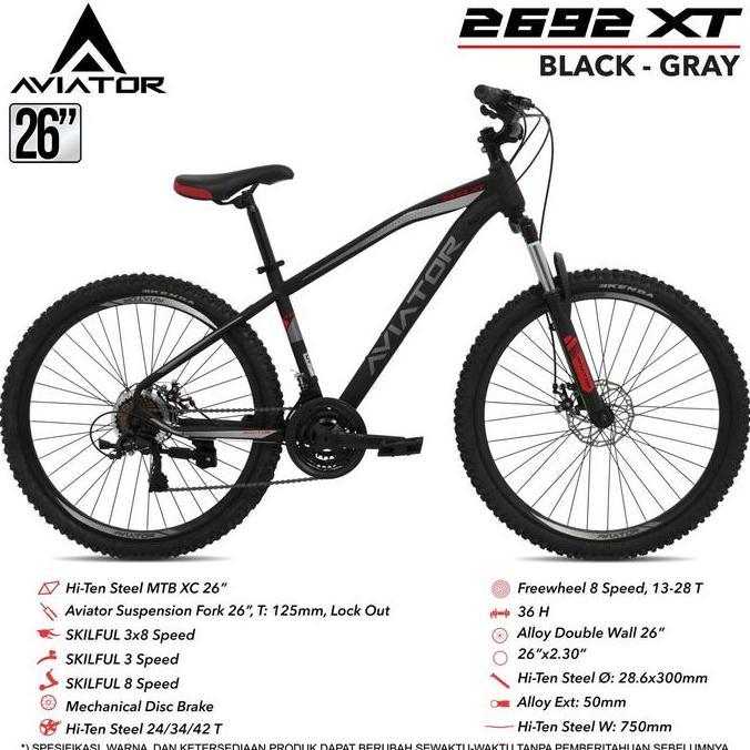 Terlaris Sepeda Gunung Mtb 24 26 Inch Aviator 2692 Xt By Pacific