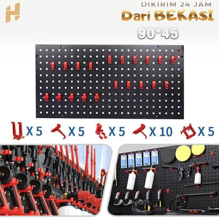 Rak Tools Bengkel Rak Pegboard Wall Perforated Rack Tool Hanger Storage Rak Papan Dinding