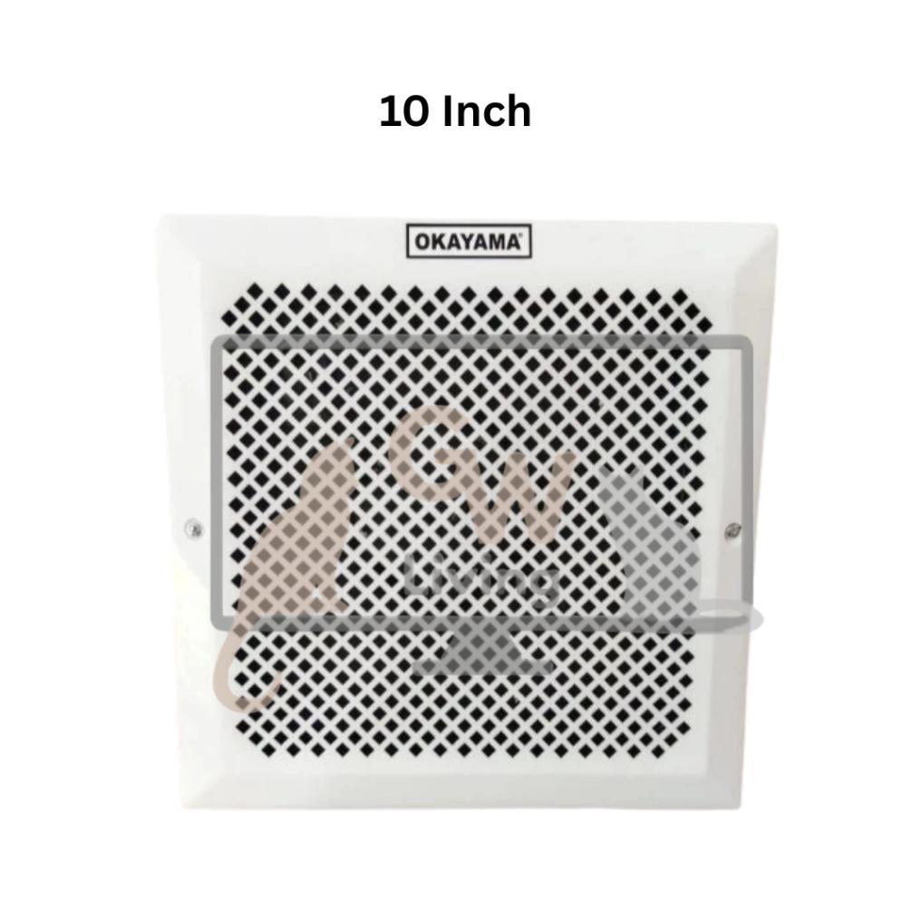 PROMO TERBARU Okayama Exhaust Fan Plafon Kipas Hexos 12 Inch 10 Inch Hemat Daya Tidak Berisik