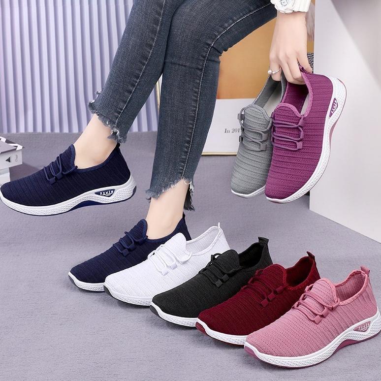 Harga Spesial Sunly Sep102 (Tanpa Kotak) Sepatu Sneakers Wanita Size 36-42 Ada Warna Simple Polos Ri